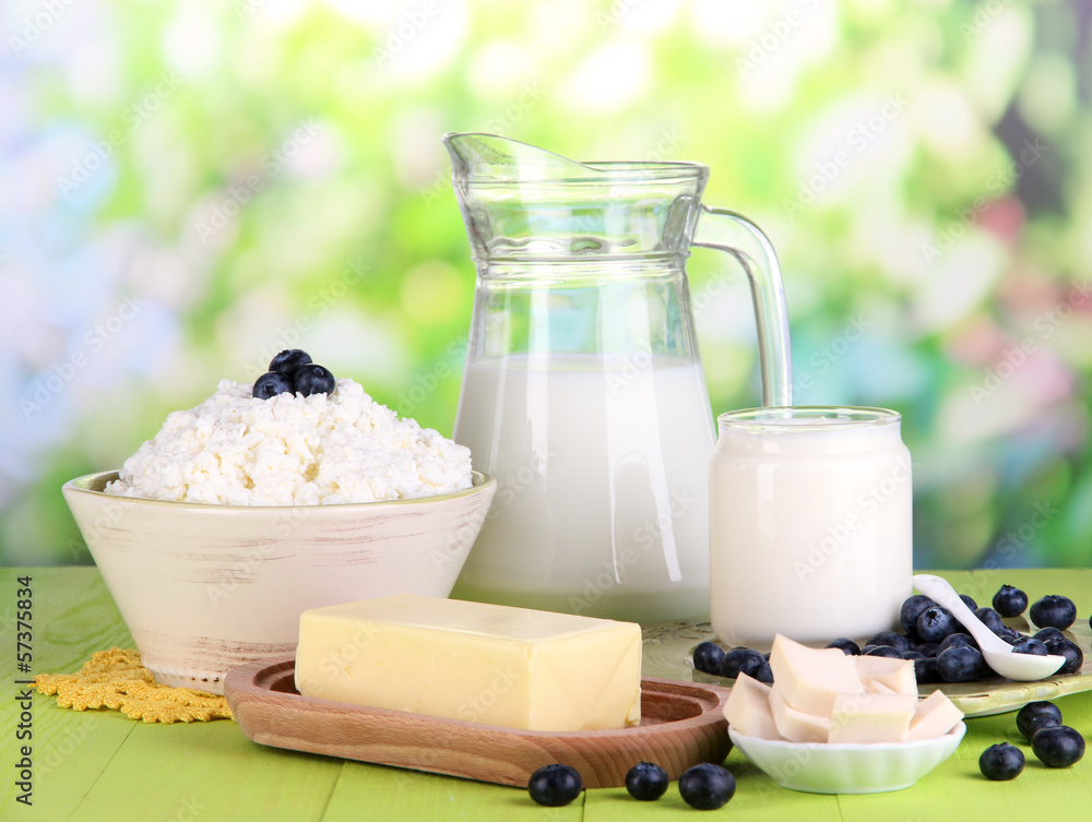 Fresh dairy products with blueberry