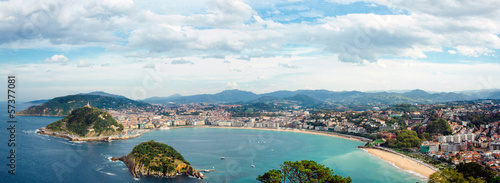 Donostia San Sebastian panorama Fototapet
