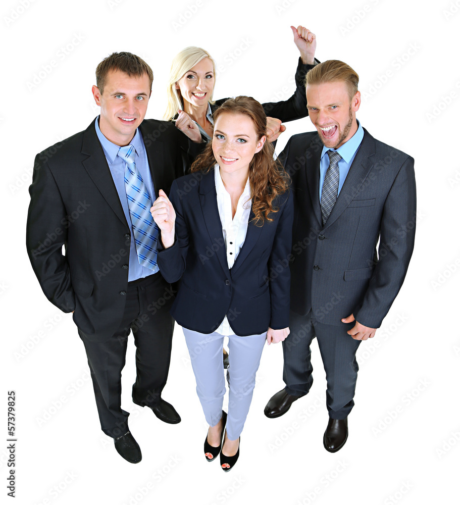 Group of business people isolated on white