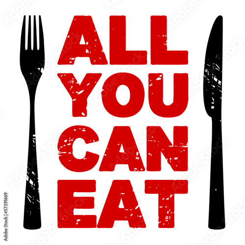 Plakat na zamówienie stempel eckig all you can eat I