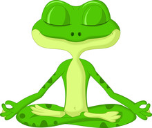 Frog Cartoon Doing Yoga