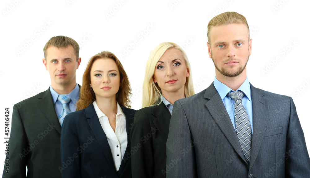 Group of business people isolated on white