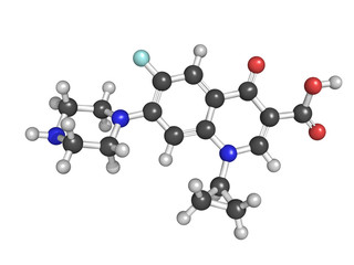 Wall Mural - Ciprofloxacin antibiotic drug (fluoroquinolone class)