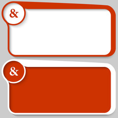 two red vector text box and ampersand