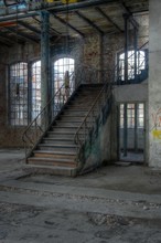 Old Stairs In An Abandoned Hall