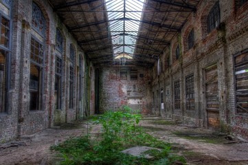 Wall Mural - Abandoned old factory hall