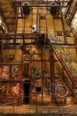Wall Mural - Old furnaces inside abandoned hall