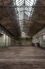 Wall Mural - Long windows in abandoned hall