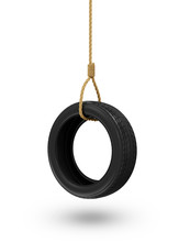 Tire Swing Isolated On White Background