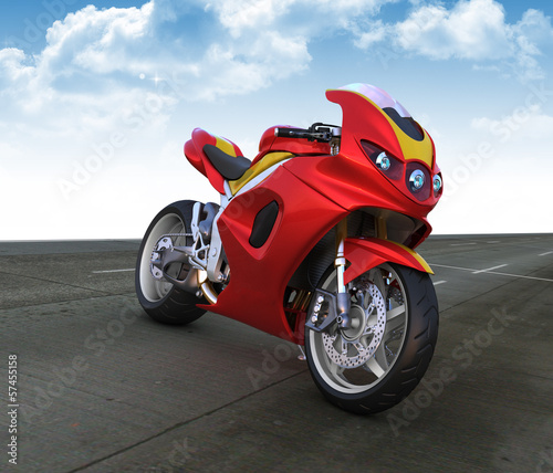 Board z aluminiowym obramowaniem Czerwony sport prototyp motocykl