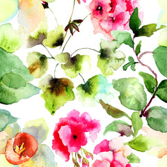 Plakat kwitnący ornament obraz kwiat