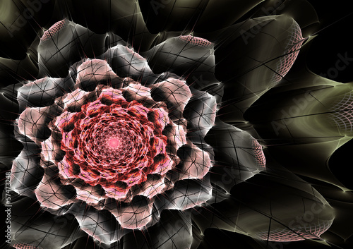 Naklejka na drzwi Abstract futuristic fractal flower