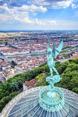 Sticker - Vertical view of Lyon from the top of Notre Dame de Fourviere