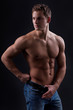 © MaxFrost - Muscle sexy naked young man posing in jeans