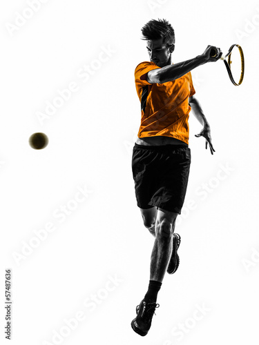 Foto-Schiebevorhang einzelne Stoffpaneele - man tennis player silhouette (von snaptitude)