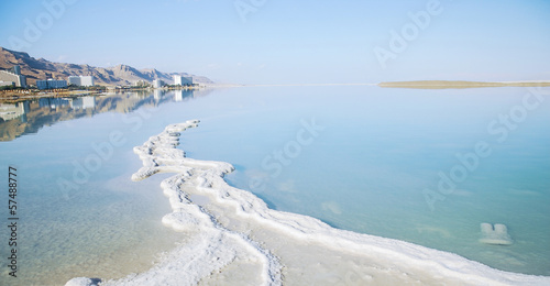 Fotoboard na płycie Sól mineralna na brzegu morza martwego