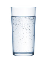 Glass Of Mineral Water On White Background