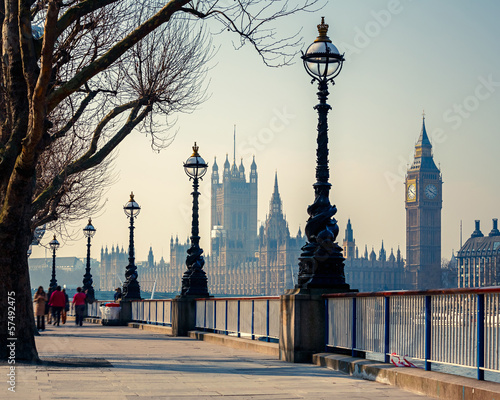 Naklejka - mata magnetyczna na lodówkę Big Ben i parlament w Londynie