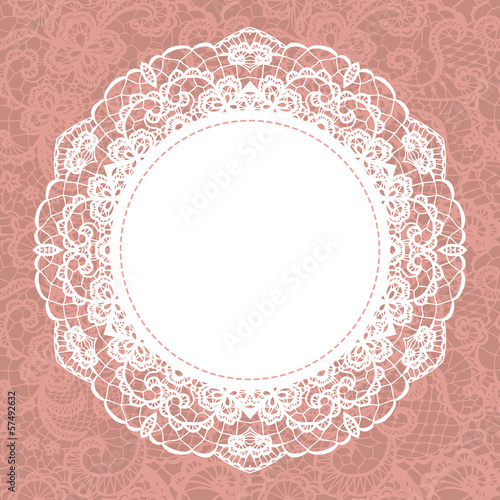 Fototapeta do kuchni Elegant doily on lace gentle background. Scrapbook element.