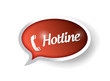 hotline concept message on a speech bubble.