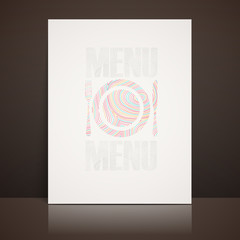 Canvas Print - restaurant menu design with plate, fork and knife