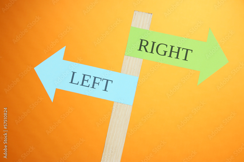 Conceptual  road signs on choice and decisions