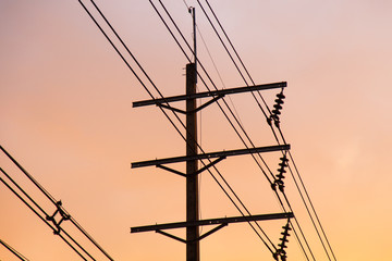 Wall Mural - Electric poles and wires.