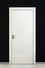 Modern closed white door