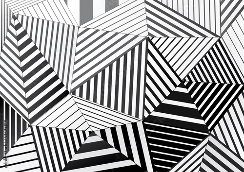 Tapeta ścienna na wymiar background of black and white striped triangles