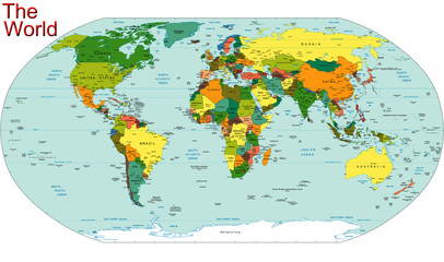 Naklejka na meble World Earth Continent Country Map