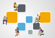 © denis_pc - colorful template for brochure with people on chair