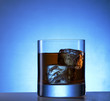glass of whiskey and ice
