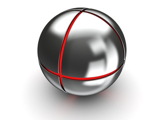 steel ball with red core