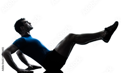 Naklejka samoprzylepna Człowiek wykonując treningu fitness postawy