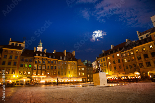 Board z aluminiowym obramowaniem Warszawski rynek starego miasta