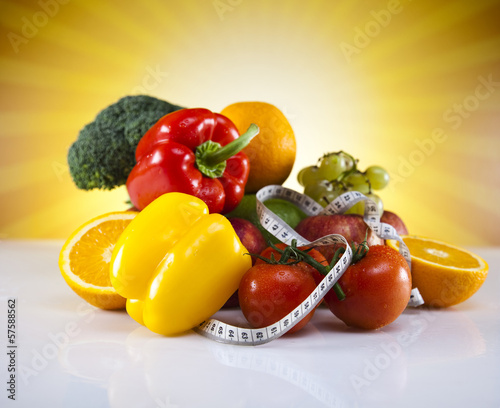 Board z aluminiowym obramowaniem Fitness, dieta, warzywa i owoce