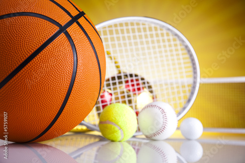 Naklejka samoprzylepna Sprzęt sportowy i piłki