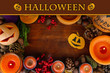 © Africa Studio - Composition for Halloween with on wooden table close-up