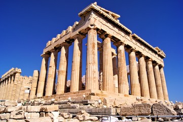 The ancient Parthenon, the Acropolis, Athens, Greece