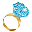 Shiny diamond ring, vector illustration