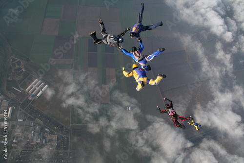 Naklejka dekoracyjna skydiving group