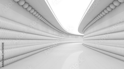 Plakat na papierze fotorealistycznym Futurystyczny korytarz