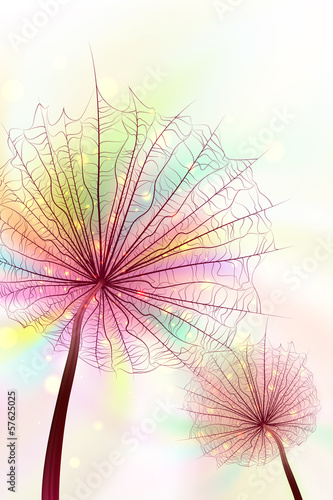 Nowoczesny obraz na płótnie Rainbow Dandelions