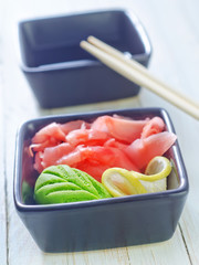 Poster - wasabi and ginger in bowl