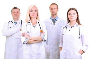 Poster - Medical workers isolated on white