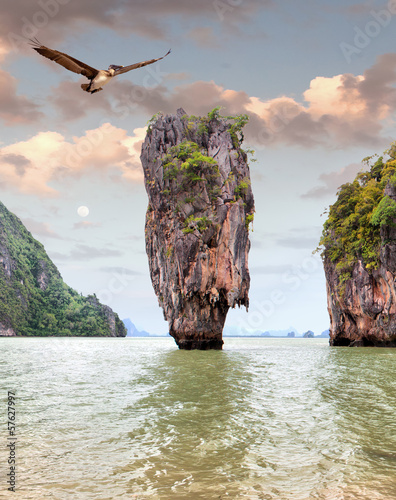 Plakat na papierze fotorealistycznym James Bond Island, phang nga, Tajlandia