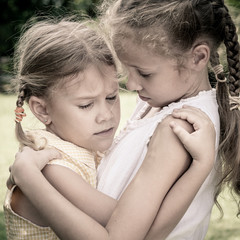 two little sad girls