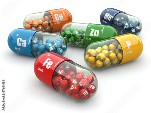 Fotografie, Obraz Dietary supplements. Variety pills. Vitamin capsules.
