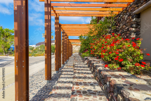 Fototapeta na wymiar greece Santorini island in cyclades traditional view of colorful