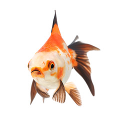 Wall Mural - Goldfish on a white background